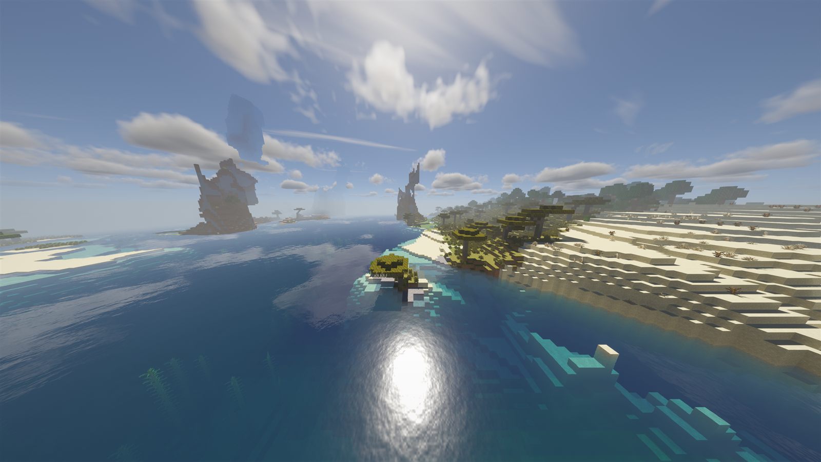 Sun reflecting on a warm ocean